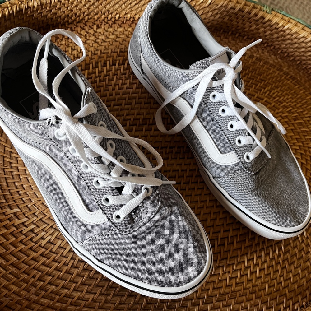 Vans Gray and White Sneakers